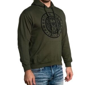 American Fighter Hoodie EUC Mens Small Military Green